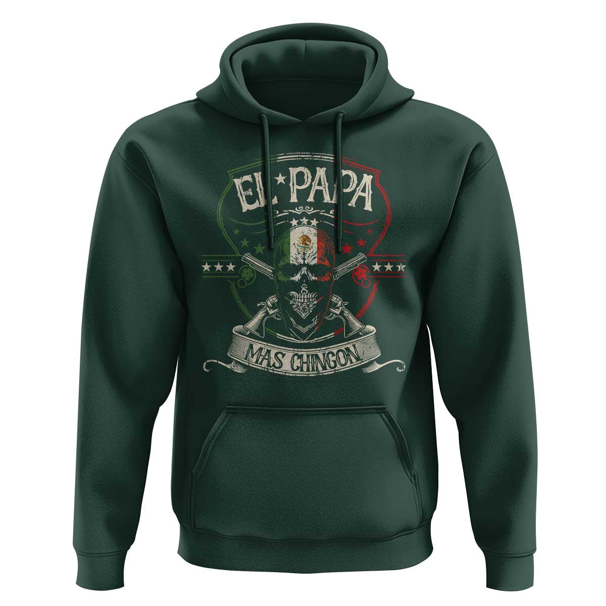 Funny El Papa Mas Chingon Hoodie Best Mexican Dad Father's Day Skull
