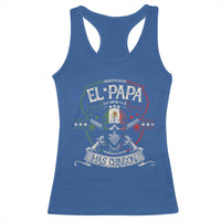 Funny El Papa Mas Chingon Racerback Tank Top Best Mexican Dad Father's Day Skull