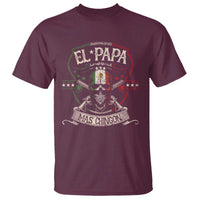 Funny El Papa Mas Chingon T Shirt Best Mexican Dad Father's Day Skull
