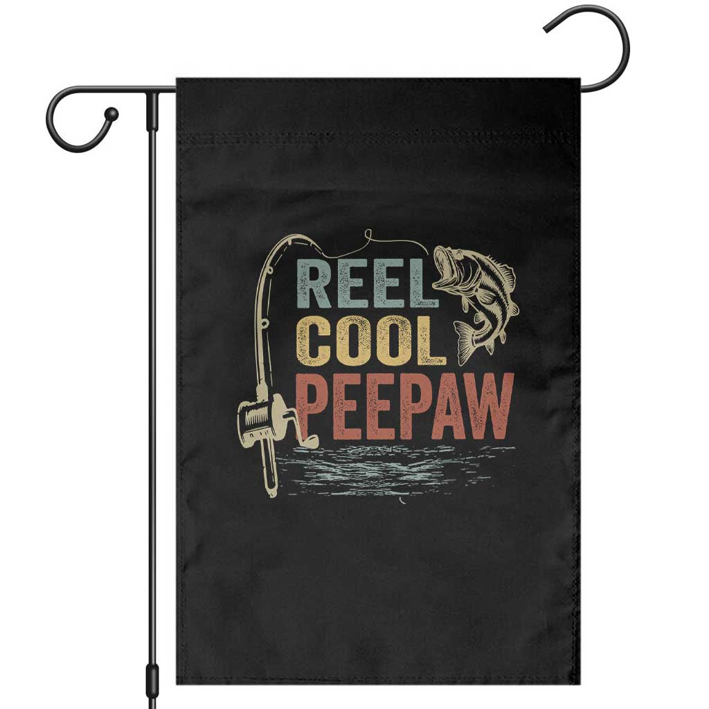 Funny Reel Cool Peepaw Garden Flag Fishing Grandpa Fisherman Father's Day