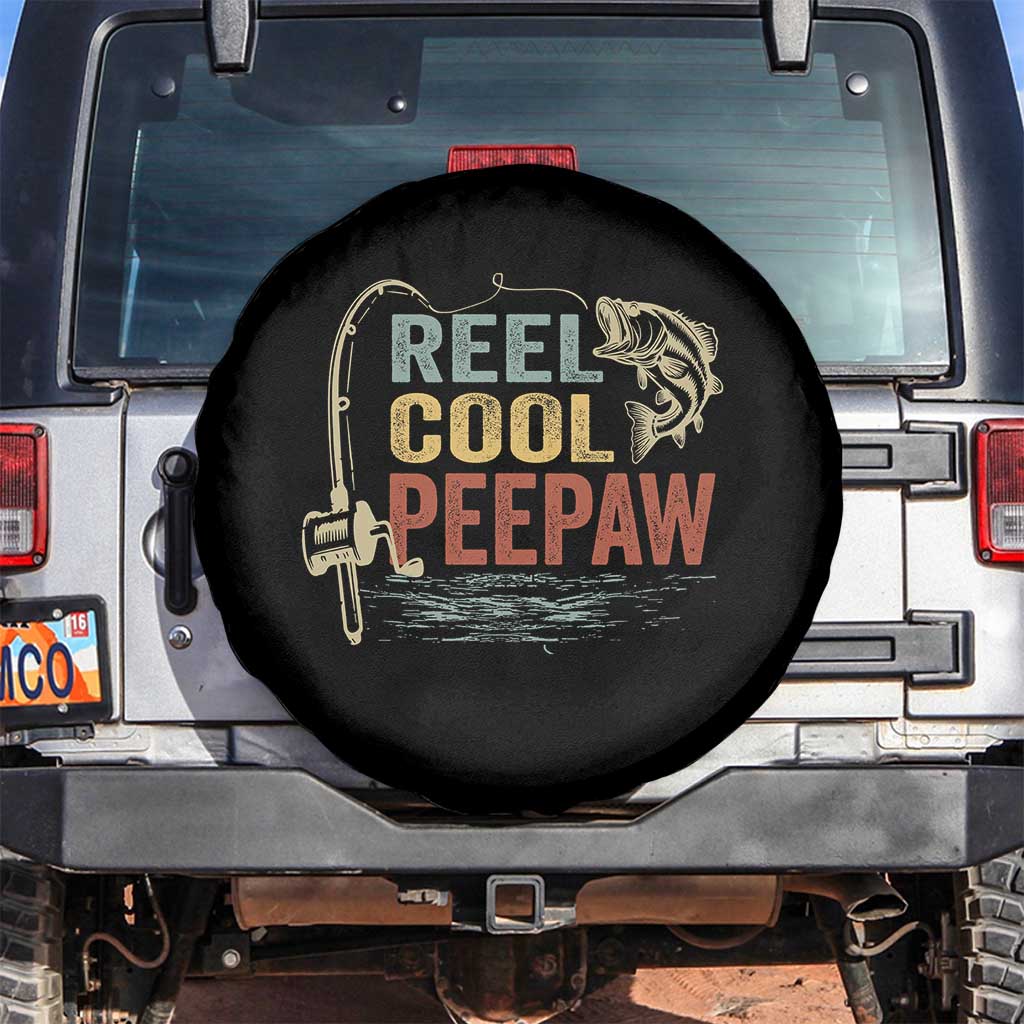 Funny Reel Cool Peepaw Spare Tire Cover Fishing Grandpa Fisherman Father's Day