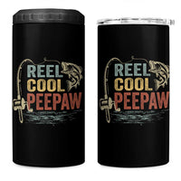Funny Reel Cool Peepaw 4 in 1 Can Cooler Tumbler Fishing Grandpa Fisherman Father's Day