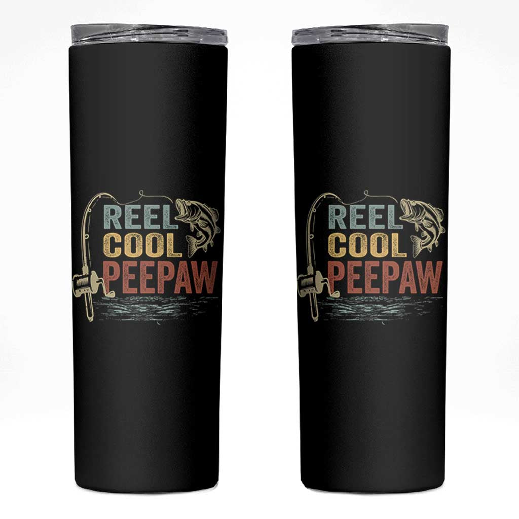 Funny Reel Cool Peepaw Skinny Tumbler Fishing Grandpa Fisherman Father's Day