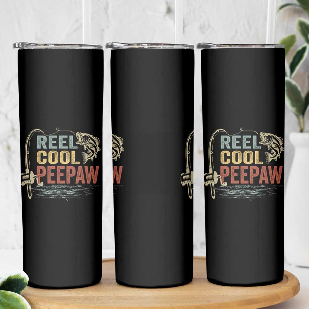 Funny Reel Cool Peepaw Skinny Tumbler Fishing Grandpa Fisherman Father's Day