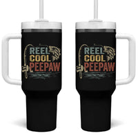 Funny Reel Cool Peepaw Tumbler With Handle Fishing Grandpa Fisherman Father's Day