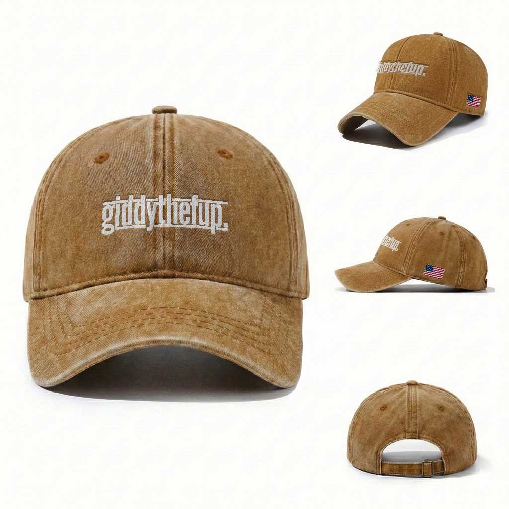 Funny Giddythefup Derby Day Washed Cotton Baseball Cap Derby Giddy Up Horse Racing