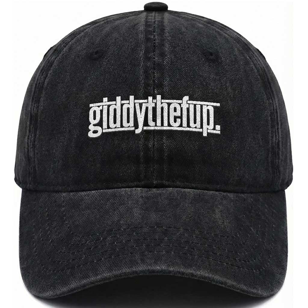 Funny Giddythefup Derby Day Washed Cotton Baseball Cap Derby Giddy Up Horse Racing