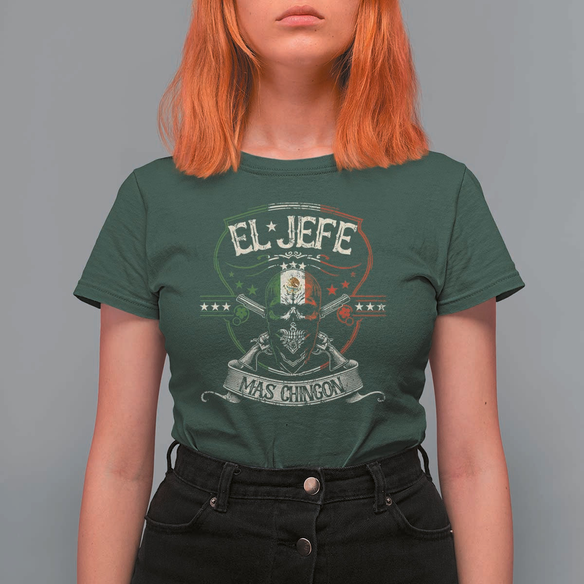 Funny El Jefe Mas Chingon T Shirt For Women Mexican Boss