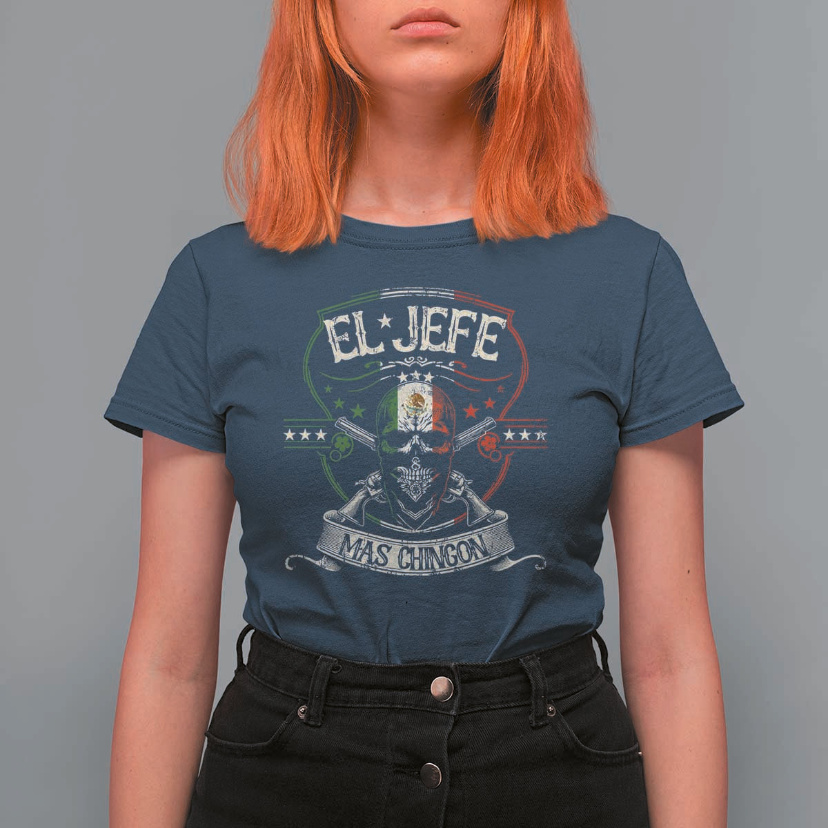 Funny El Jefe Mas Chingon T Shirt For Women Mexican Boss