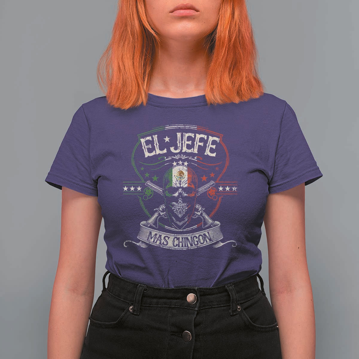 Funny El Jefe Mas Chingon T Shirt For Women Mexican Boss