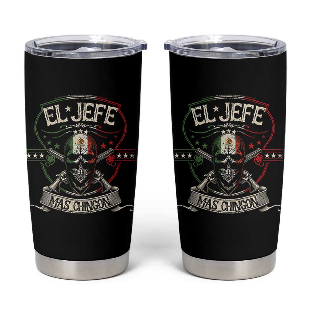 Funny El Jefe Mas Chingon Tumbler Cup Mexican Boss