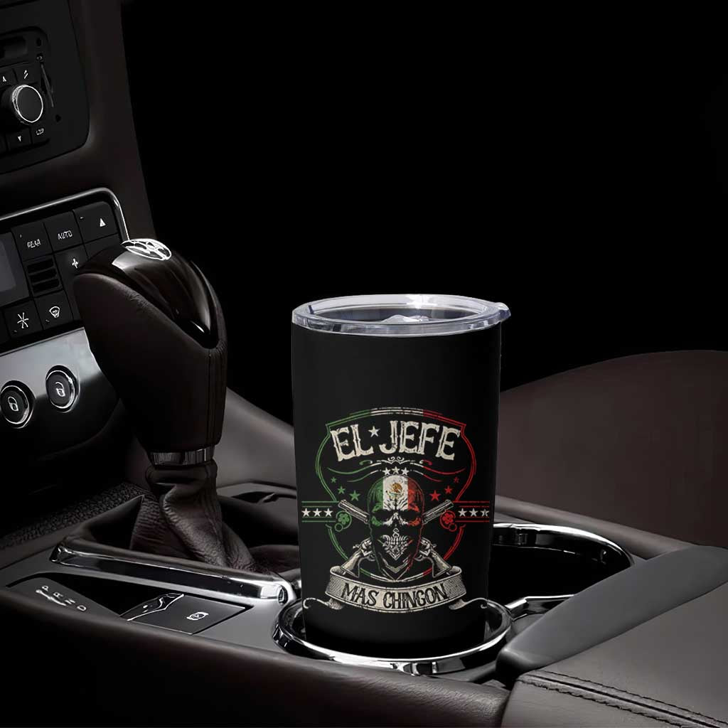 Funny El Jefe Mas Chingon Tumbler Cup Mexican Boss