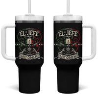 Funny El Jefe Mas Chingon Tumbler With Handle Mexican Boss