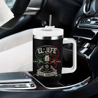 Funny El Jefe Mas Chingon Tumbler With Handle Mexican Boss