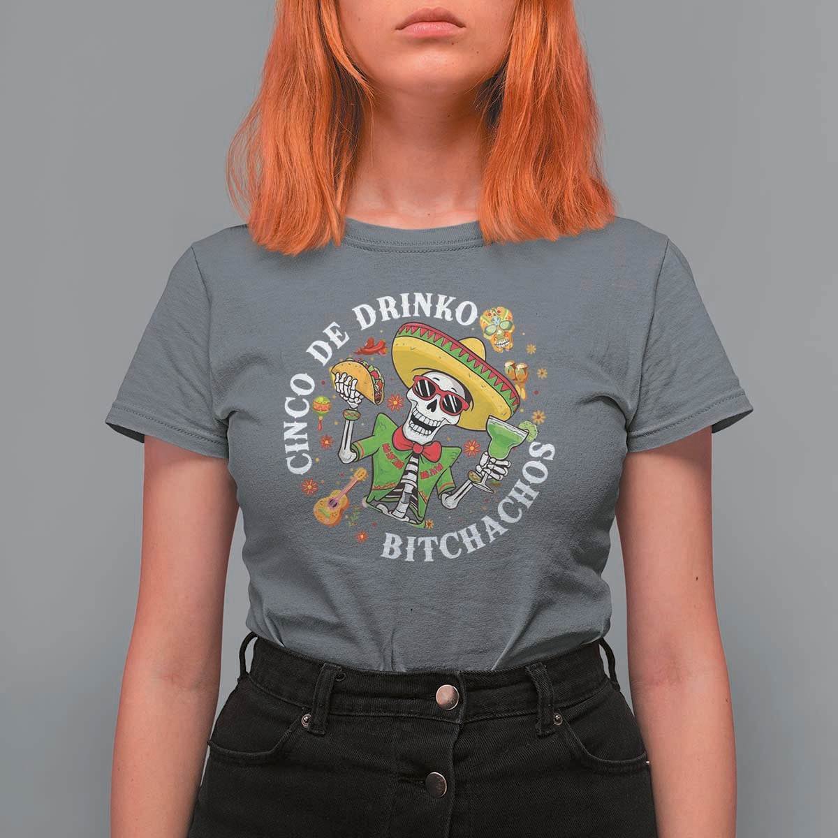 Cinco De Drinko Bitchachos T Shirt For Women Funny Cinco De Mayo Drinking Mexican Fiesta