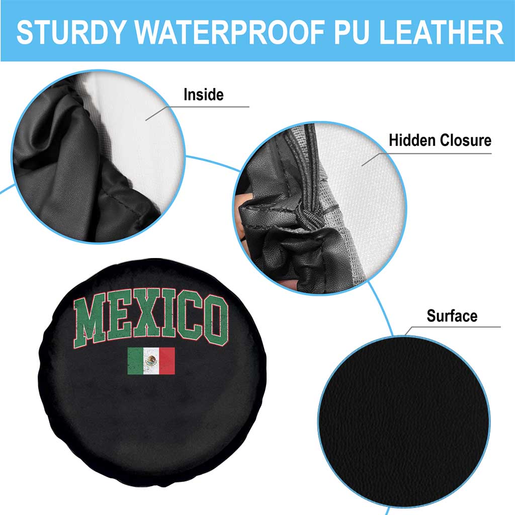 Mexico Flag Vintage Mexican Pride Heritage Spare Tire Cover