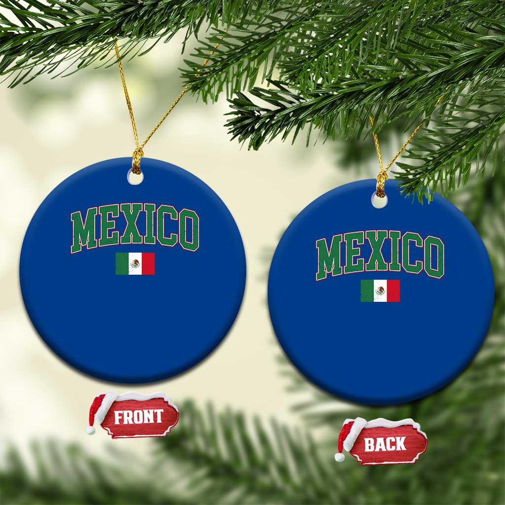 Mexico Flag Vintage Mexican Pride Heritage Ceramic Ornament