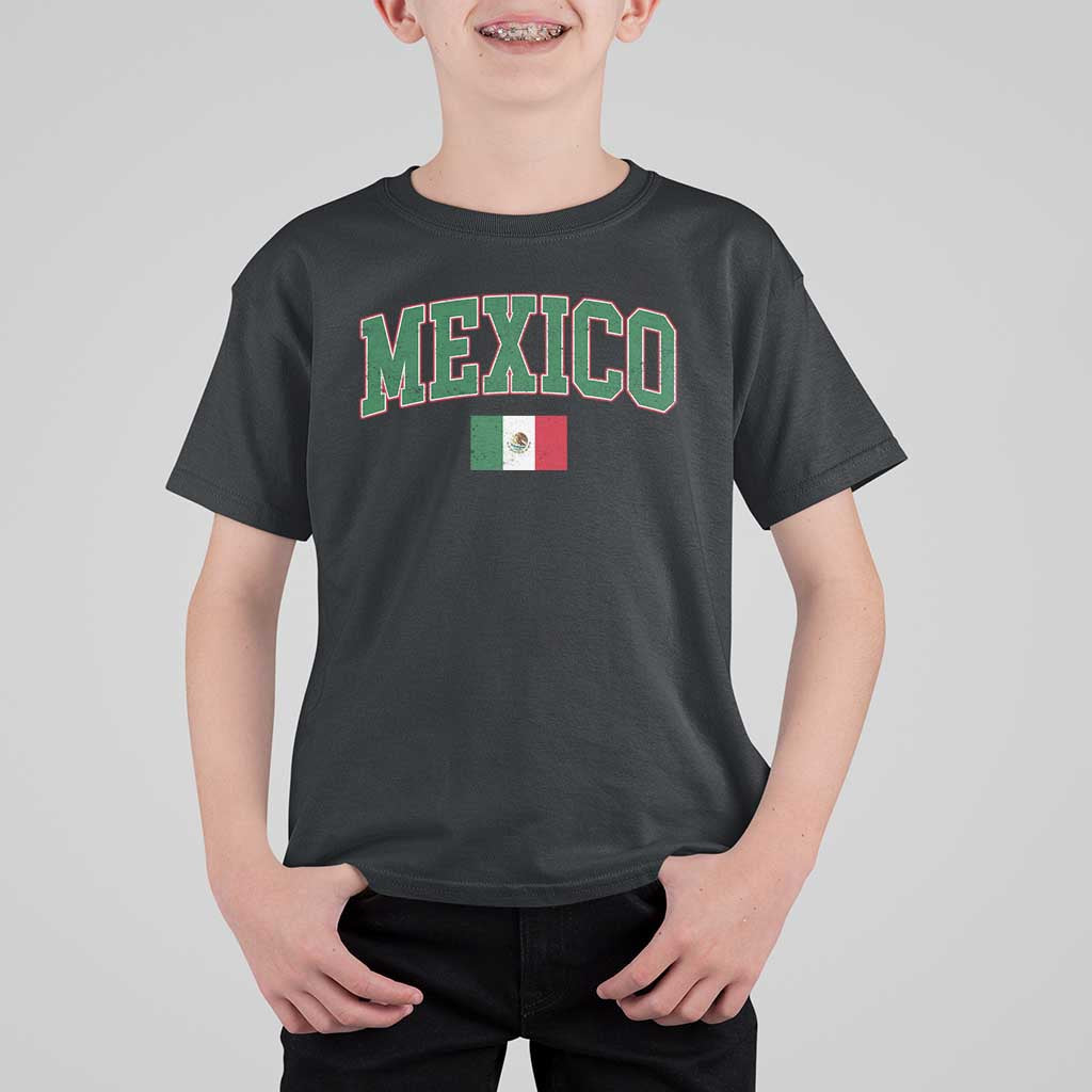 Mexico Flag Vintage Mexican Pride Heritage T Shirt For Kid