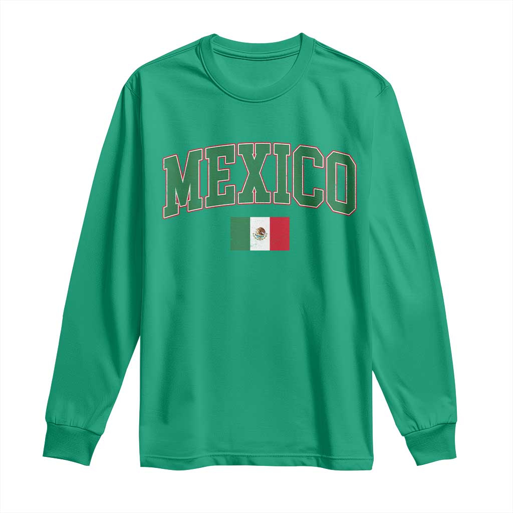 Mexico Flag Vintage Mexican Pride Heritage Long Sleeve Shirt