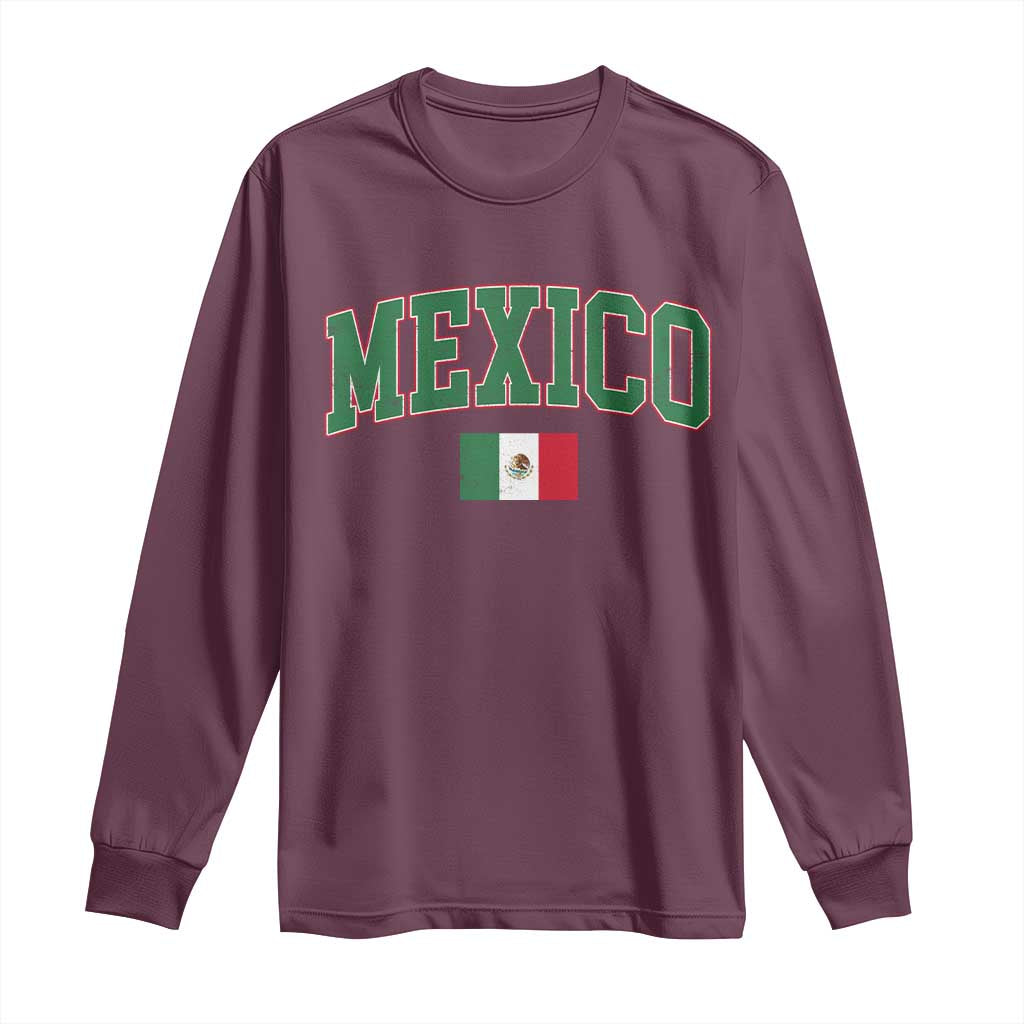 Mexico Flag Vintage Mexican Pride Heritage Long Sleeve Shirt