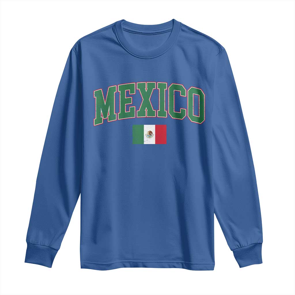 Mexico Flag Vintage Mexican Pride Heritage Long Sleeve Shirt