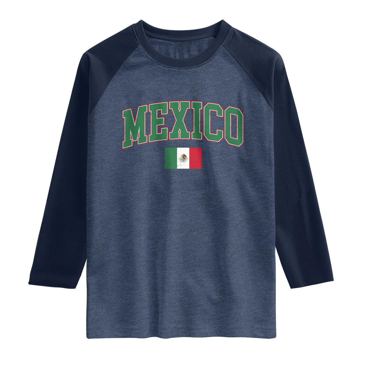 Mexico Flag Vintage Mexican Pride Heritage Raglan Shirt