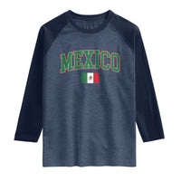 Mexico Flag Vintage Mexican Pride Heritage Raglan Shirt