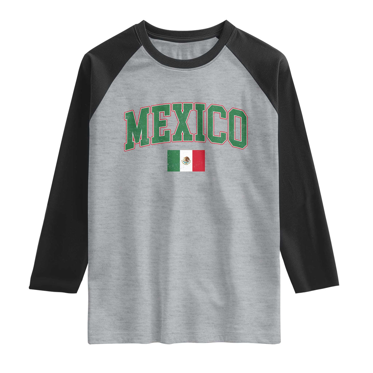 Mexico Flag Vintage Mexican Pride Heritage Raglan Shirt
