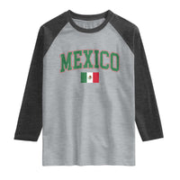Mexico Flag Vintage Mexican Pride Heritage Raglan Shirt