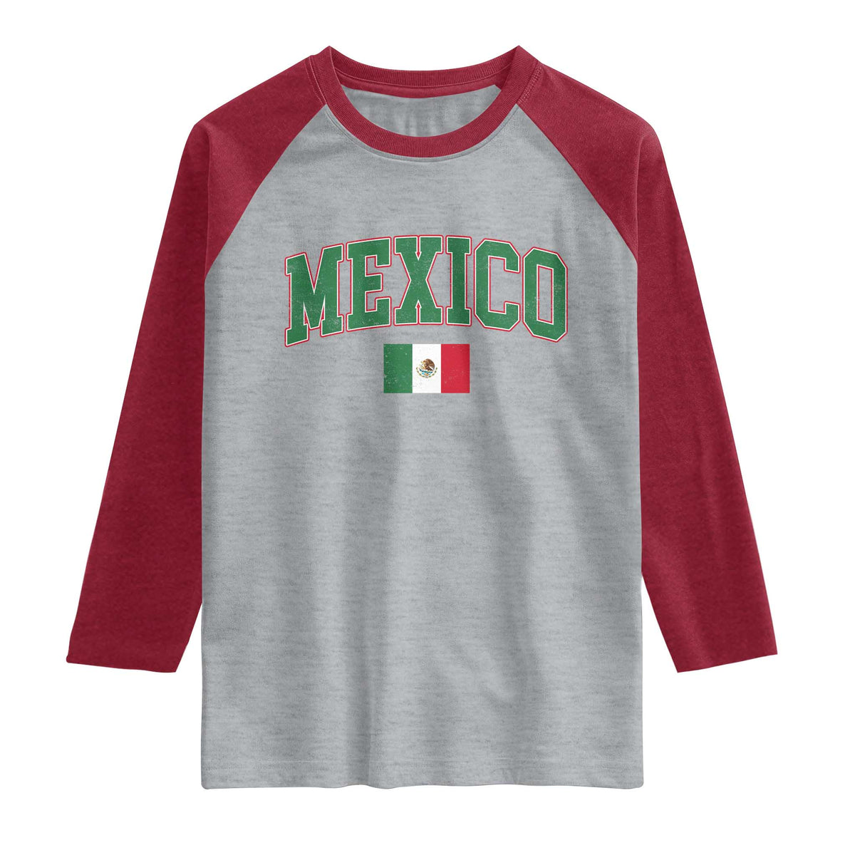Mexico Flag Vintage Mexican Pride Heritage Raglan Shirt