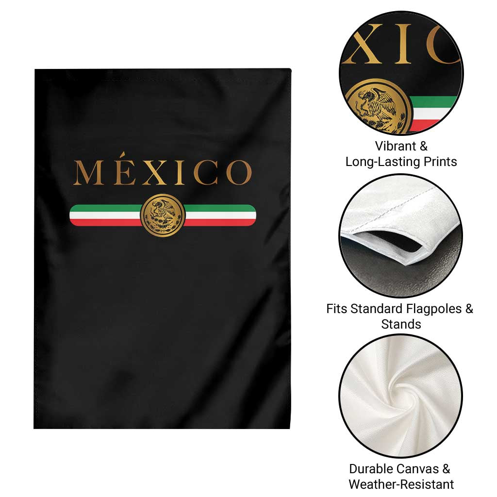 Mexican Heritage Pride Garden Flag Mexico Vintage Flag Coat of Arms Graphic