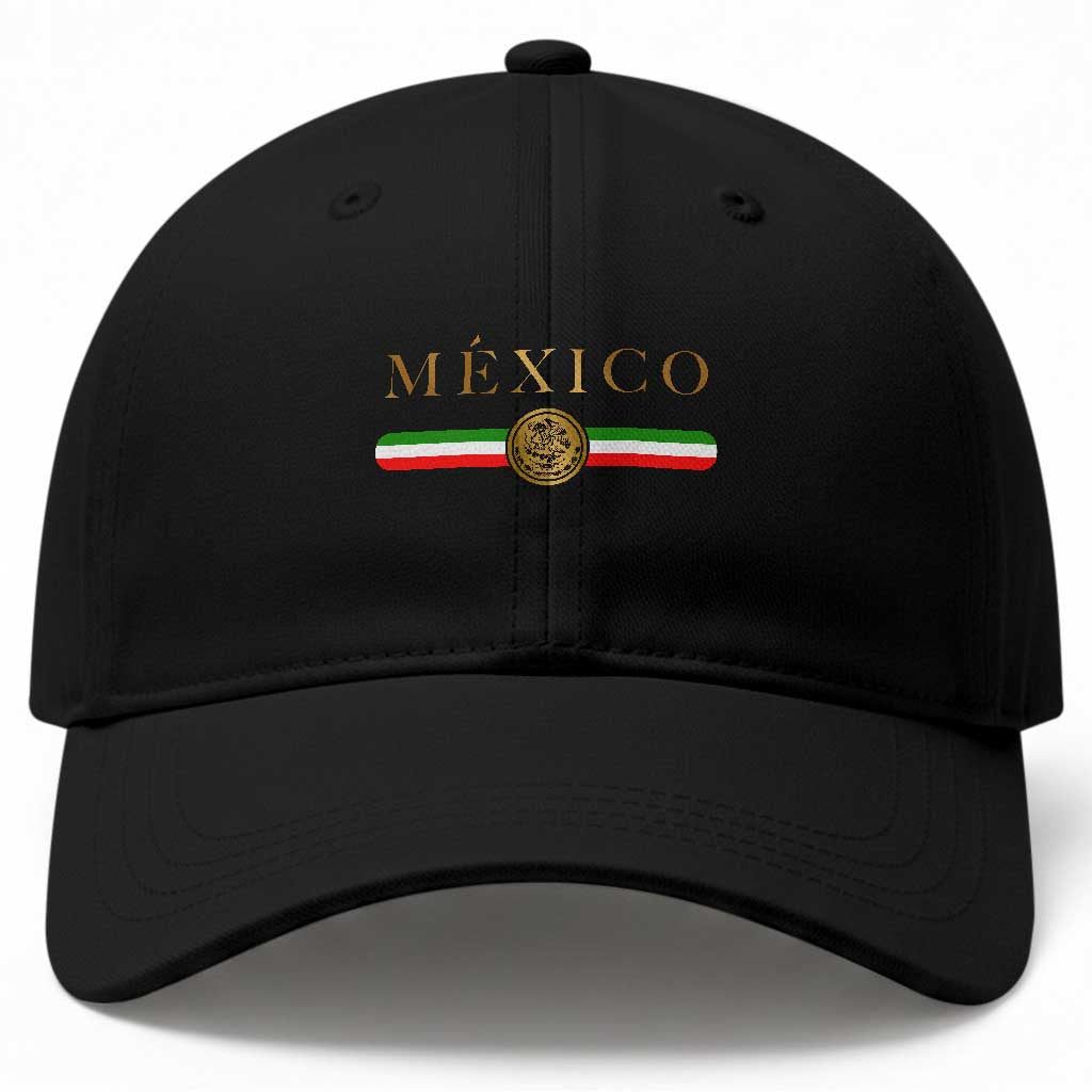 Mexican Heritage Pride Baseball Cap Mexico Vintage Flag Coat of Arms Graphic