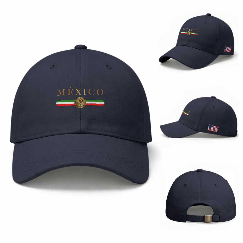 Mexican Heritage Pride Baseball Cap Mexico Vintage Flag Coat of Arms Graphic