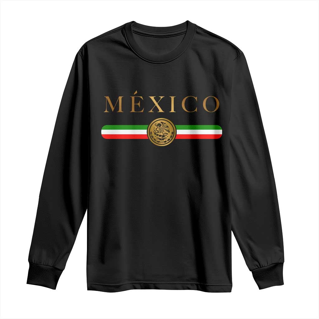 Mexican Heritage Pride Long Sleeve Shirt Mexico Vintage Flag Coat of Arms Graphic