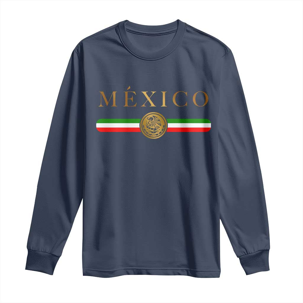Mexican Heritage Pride Long Sleeve Shirt Mexico Vintage Flag Coat of Arms Graphic