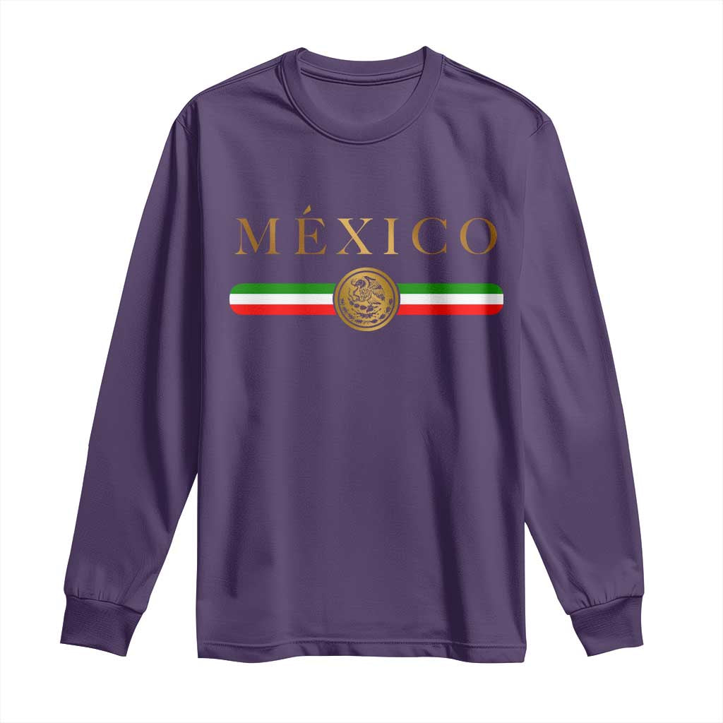 Mexican Heritage Pride Long Sleeve Shirt Mexico Vintage Flag Coat of Arms Graphic