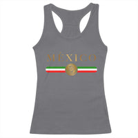 Mexican Heritage Pride Racerback Tank Top Mexico Vintage Flag Coat of Arms Graphic
