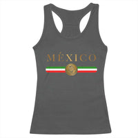 Mexican Heritage Pride Racerback Tank Top Mexico Vintage Flag Coat of Arms Graphic