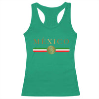 Mexican Heritage Pride Racerback Tank Top Mexico Vintage Flag Coat of Arms Graphic