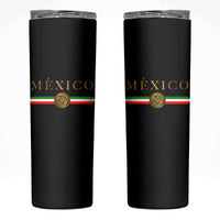 Mexican Heritage Pride Skinny Tumbler Mexico Vintage Flag Coat of Arms Graphic