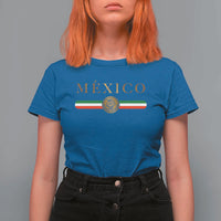Mexican Heritage Pride T Shirt For Women Mexico Vintage Flag Coat of Arms Graphic