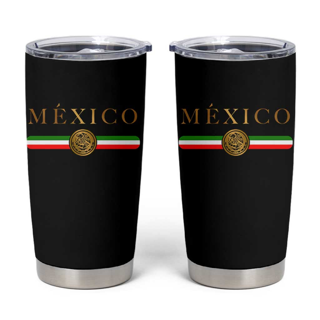 Mexican Heritage Pride Tumbler Cup Mexico Vintage Flag Coat of Arms Graphic