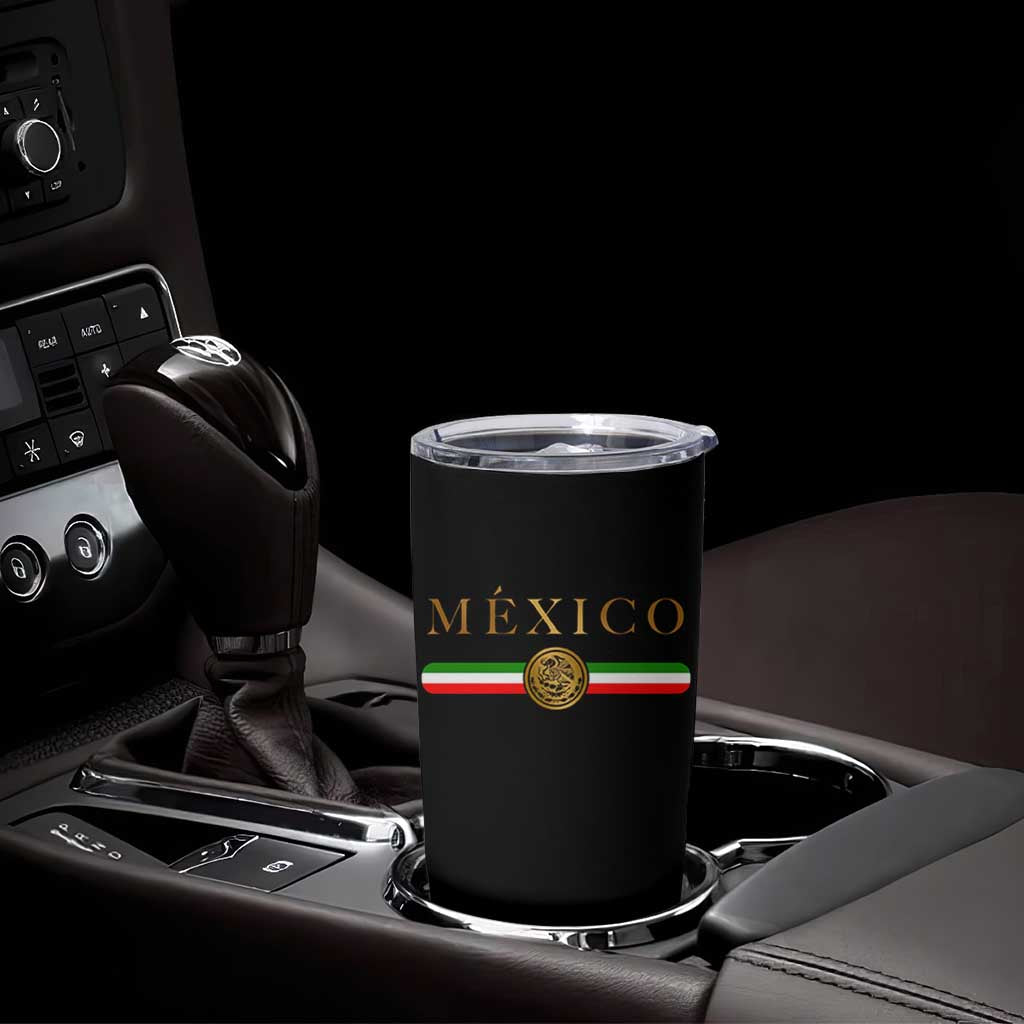 Mexican Heritage Pride Tumbler Cup Mexico Vintage Flag Coat of Arms Graphic