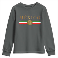 Mexican Heritage Pride Youth Sweatshirt Mexico Vintage Flag Coat of Arms Graphic