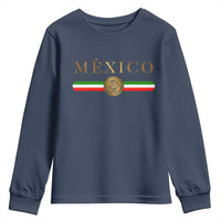 Mexican Heritage Pride Youth Sweatshirt Mexico Vintage Flag Coat of Arms Graphic