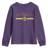 Mexican Heritage Pride Youth Sweatshirt Mexico Vintage Flag Coat of Arms Graphic