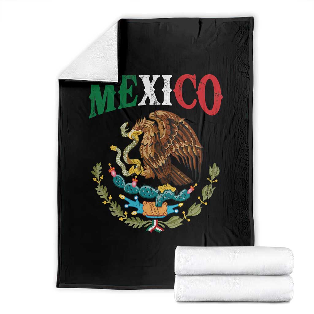Mexican Coat Of Arms Mexico Vintage Flag Throw Blanket