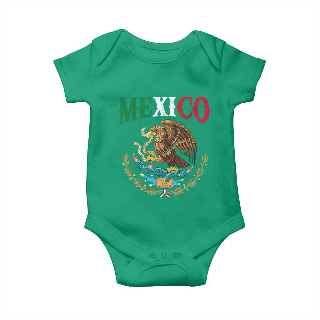 Mexican Coat Of Arms Mexico Vintage Flag Baby Onesie