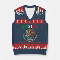 Mexican Coat Of Arms Mexico Vintage Flag V-Neck Knit Sweater Vest