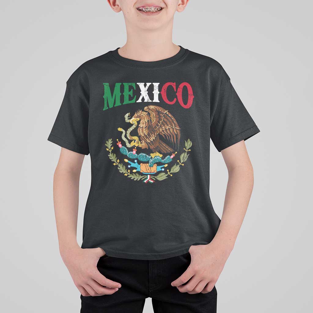 Mexican Coat Of Arms Mexico Vintage Flag T Shirt For Kid